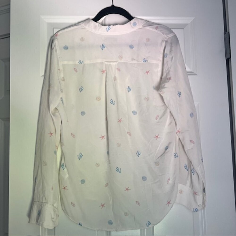 Rails Kate Seashell Print Silk Shirt Blouse - Picture 6 of 8